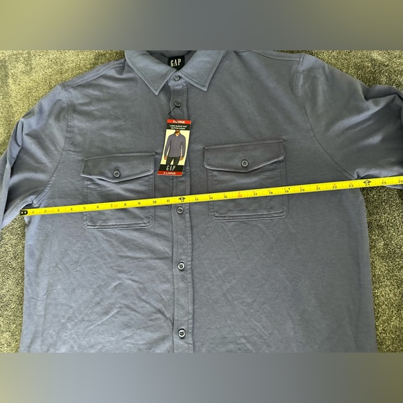 New Gap Men’s Blue Long Sleeve Knit Button Down Shirt, Size X-Large - Picture 9 of 9